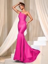 Elegant One Shoulder Mermaid Hem Formal Dresses - Elonnashop